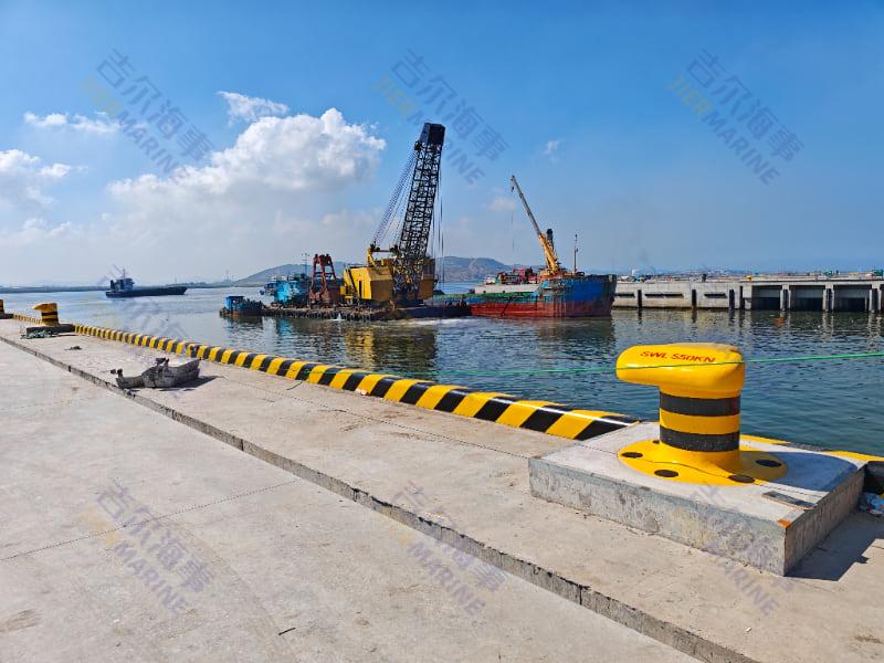 t bollard installed in concrete